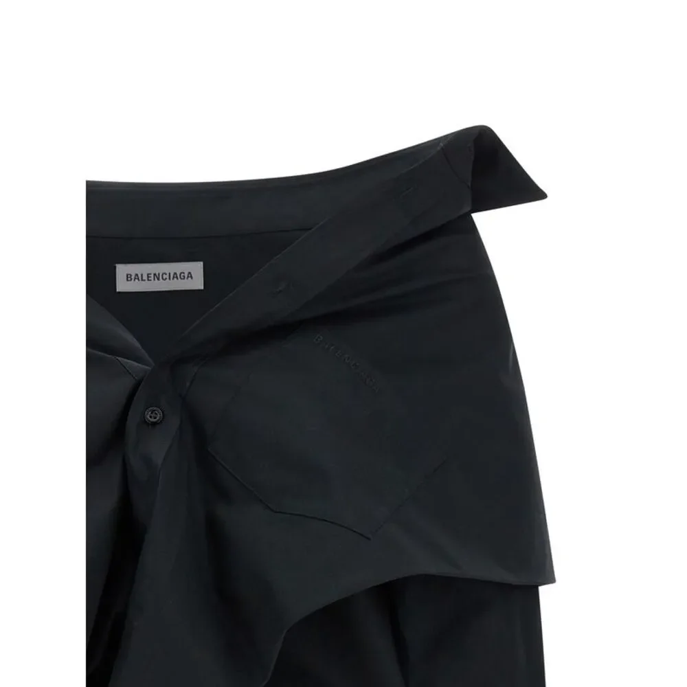 Balenciaga Women's Crop Shirt Off The Shoulder - Picture 3 of 4